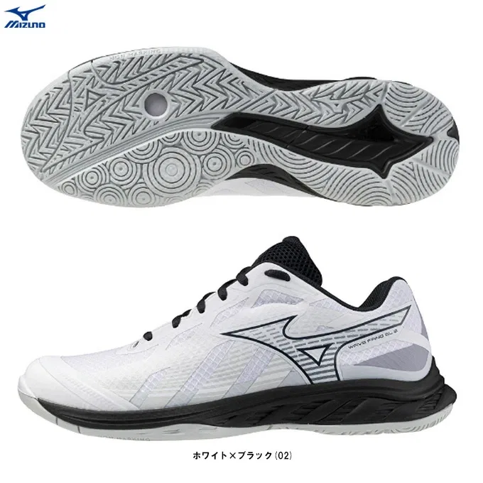Кроссовки для бадминтона «Wave Fang EL 2» от Mizuno, White X Black (02)