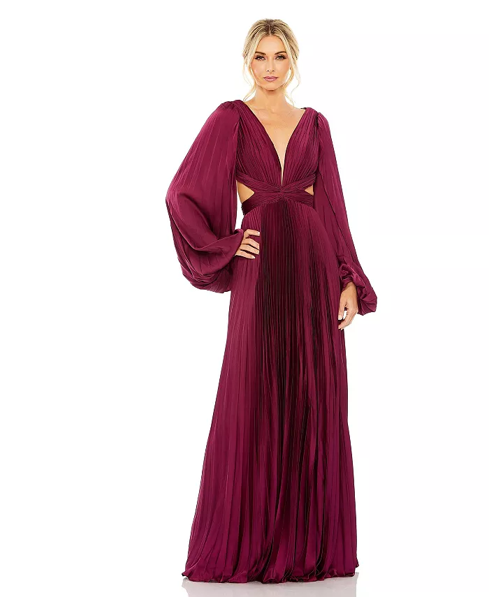 

Женское платье Ieena с длинными рукавами и вырезами Mac Duggal, фиолетовый