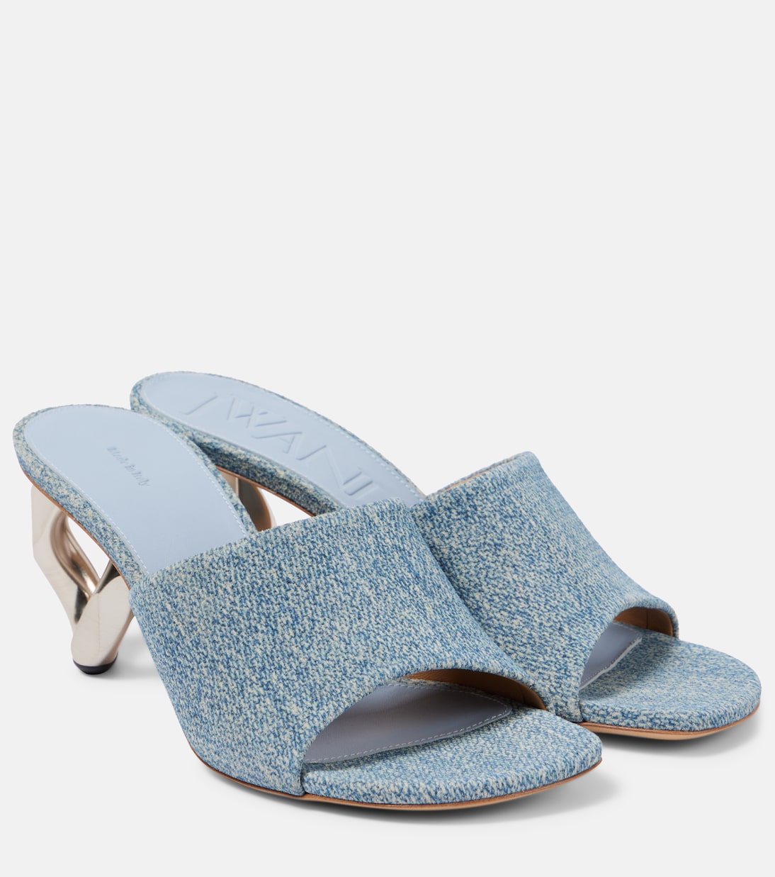 Джинсовые мюли с кожаной отделкой JW Anderson, синий