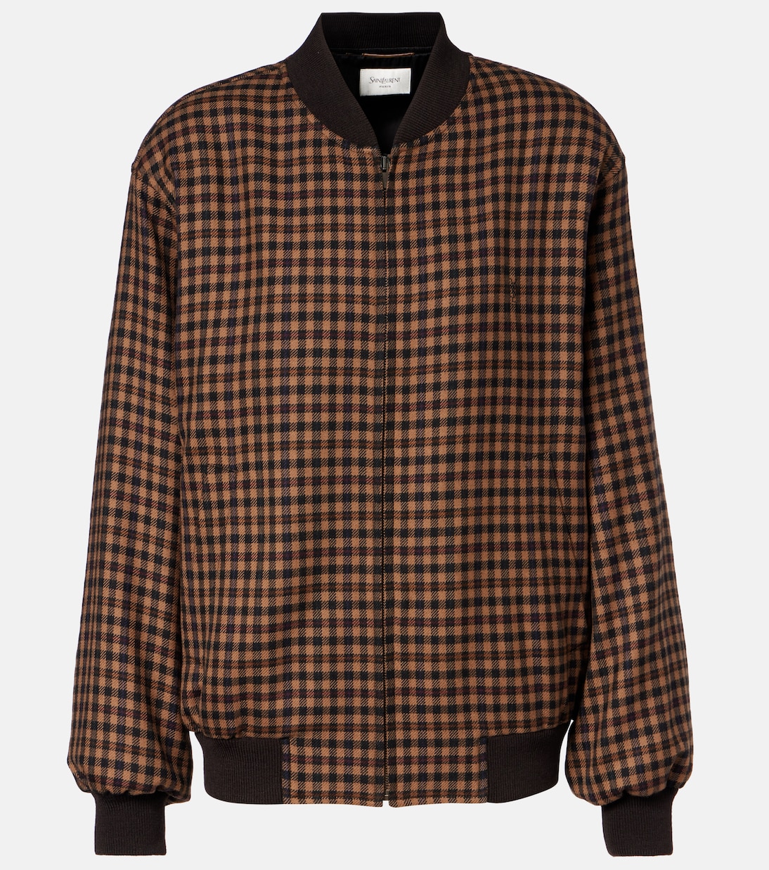 

Шерстяная куртка-бомбер Тедди Saint Laurent, Beige Noir Multico