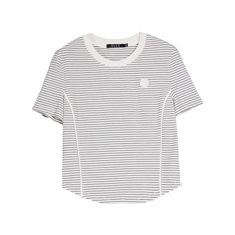 

ELLE Футболка женская в полоску с круглым вырезом тонкая