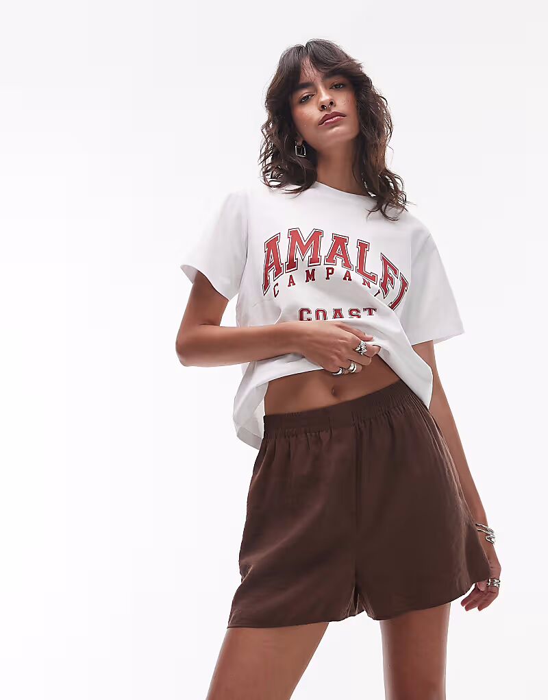 

Topshop coord модал шорты без застежек шоколадного цвета