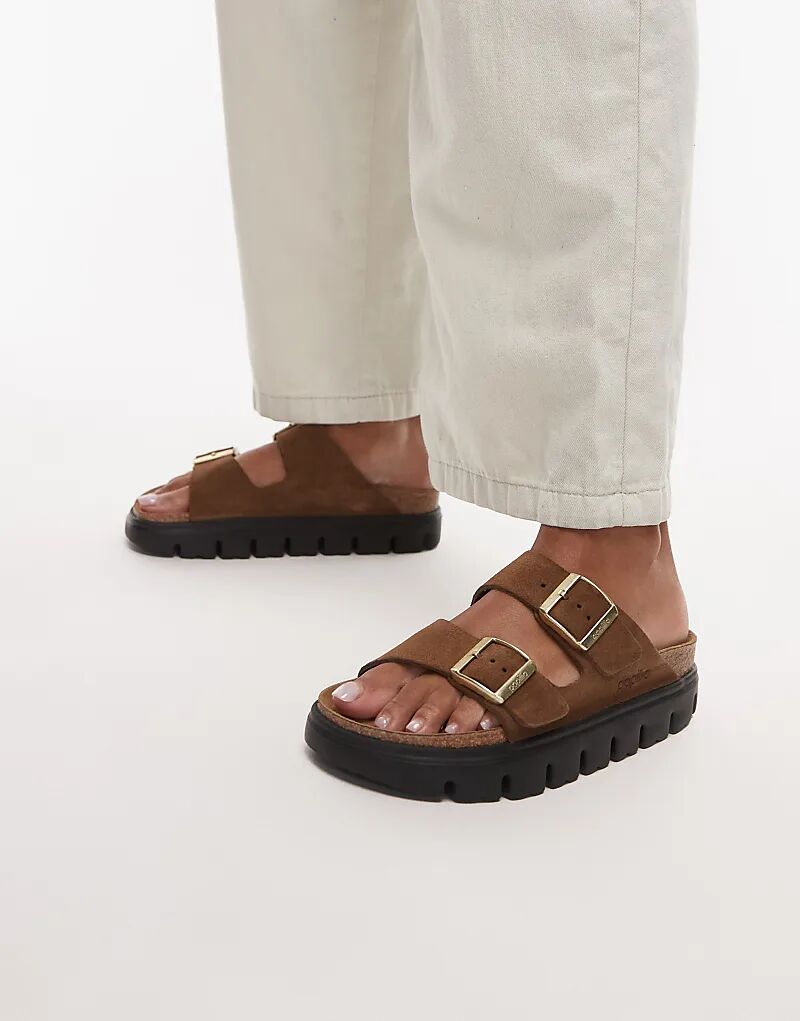 Массивные сандалии Birkenstock Arizona Papillio цвета темного чая