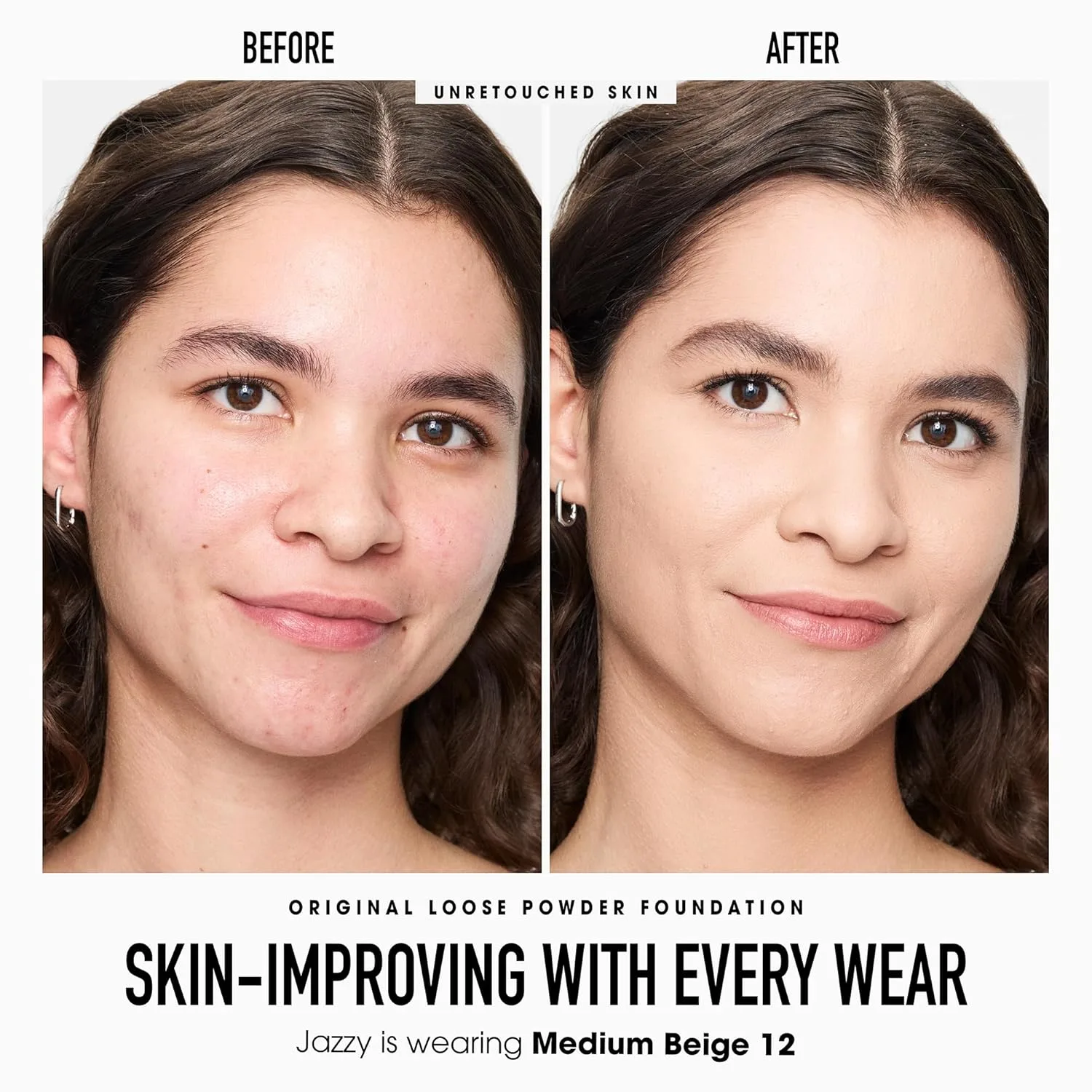 bareMinerals Original Get Started Kit, набор макияжа из 3 предметов: полноразмерная минеральная рассыпчатая тональная основа SPF 15, дорожная кисть Beautiful Finish и фиксирующая пудра Original Mineral Veil, AD Medium Beige — фото 2