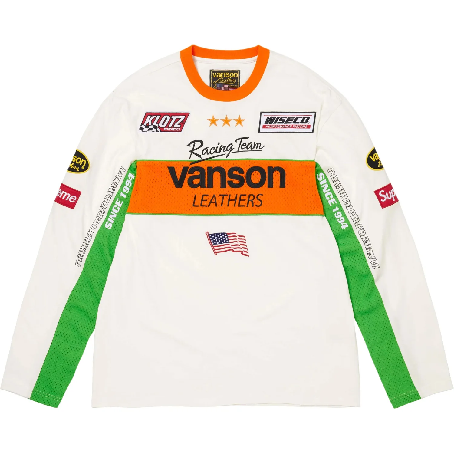 Толстовка с длинным рукавом Vanson Leathers SS26 WEEK1 Supreme, бежевый/бежевый
