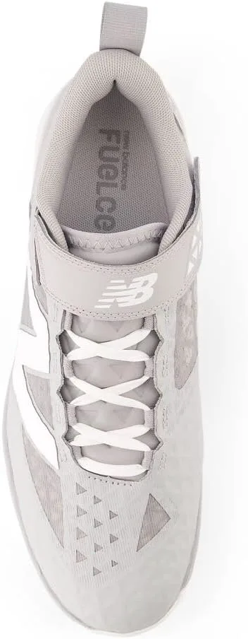 Бейсбольные кроссовки New Balance Men's FuelCell 4040 V8 с формованной подошвой, серый/белый — фото 4