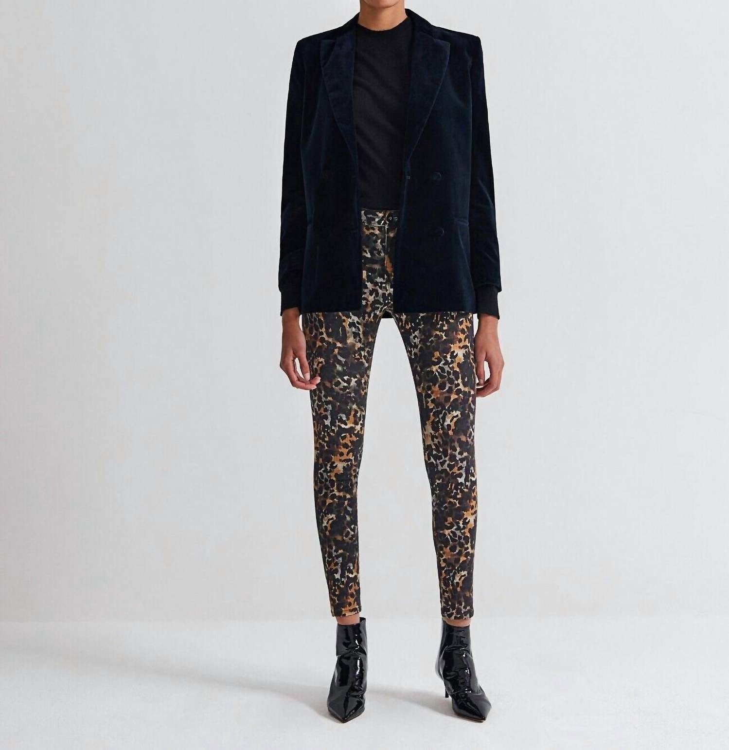 

Джинсы-скинни Farrah Camo Print High Rise в разноцветном цвете AG Jeans, мультиколор