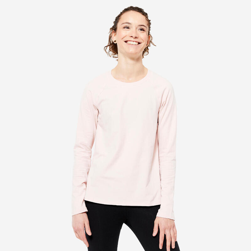

Рубашка с длинным рукавом женская - 500 розовый DOMYOS, цвет rosa