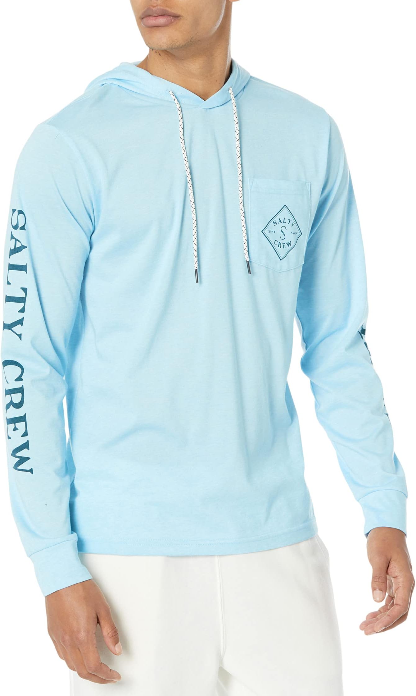 

Футболка Salty Crew Tippet Pocket Hood Tech Tee, цвет Light Blue