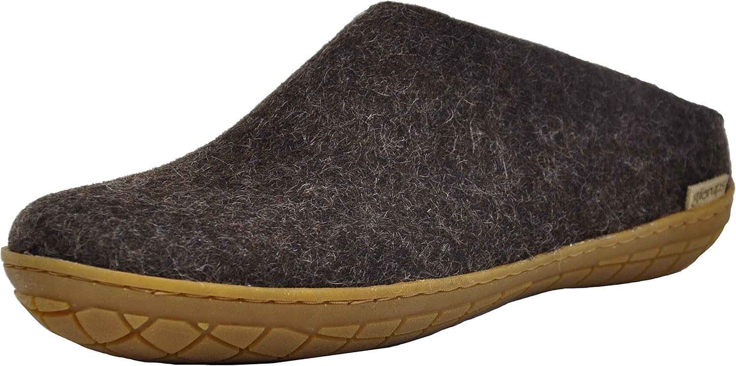 

Тапочки Glerups из 100 качественной шерсти с резиновой подошвой - универсальные, без застежек, коричневый