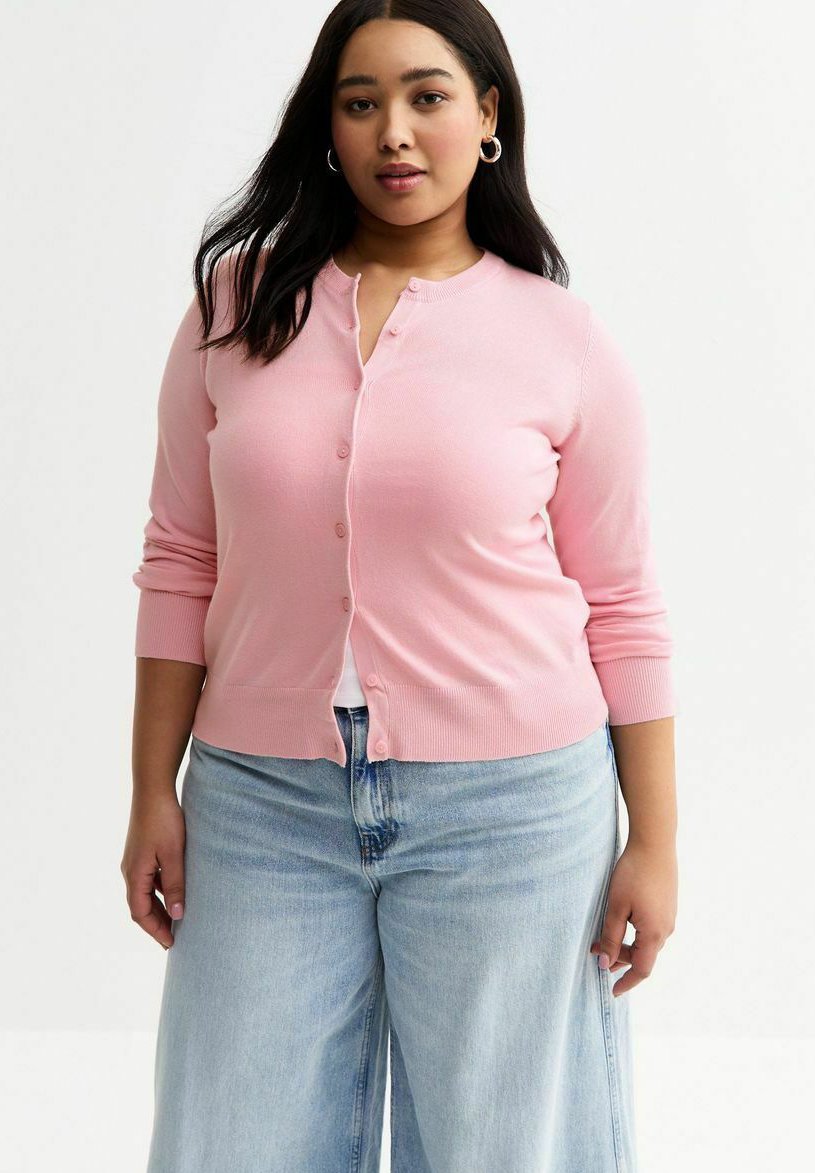 

Кардиган CURVES CREW NECK LONG SLEEVE New Look Curves, розовый
