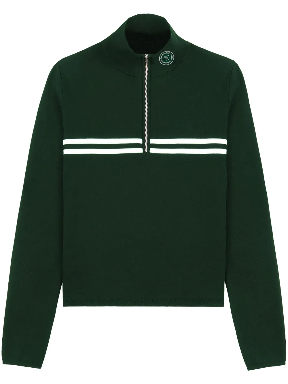 

Толстовка Minimal с воротником на молнии Sporty & Rich, зеленый