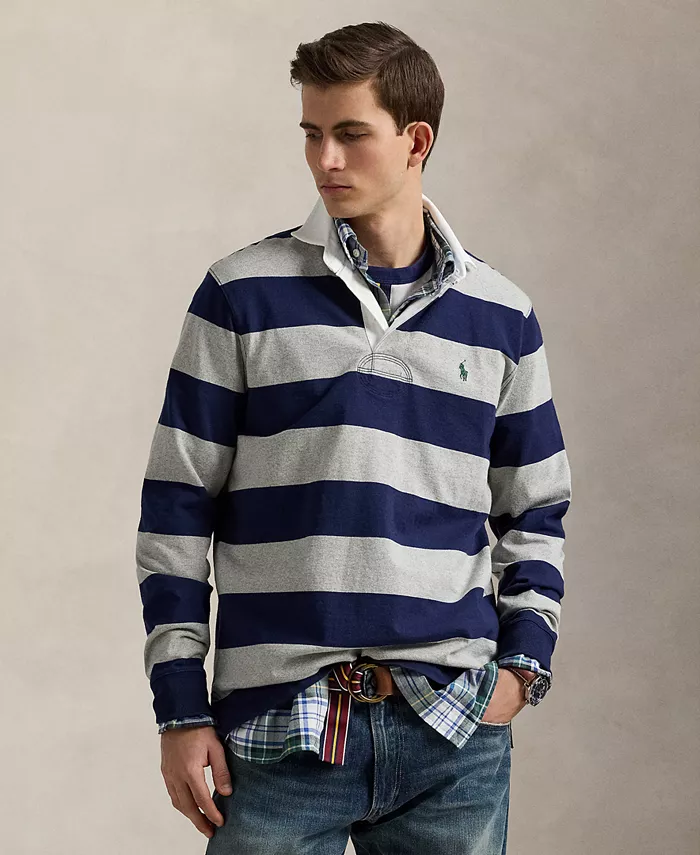 

Мужская культовая хлопковая рубашка для регби Polo Ralph Lauren, синий