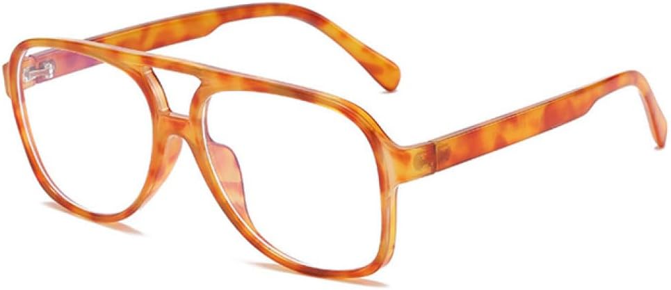 

Мужские солнцезащитные очки в стиле ретро с увеличенными двойными перемычками, прозрачная оправа, женские очки желто-синего цвета с защитой от УФ-излучения UV400 MTZJH, Amber Clear