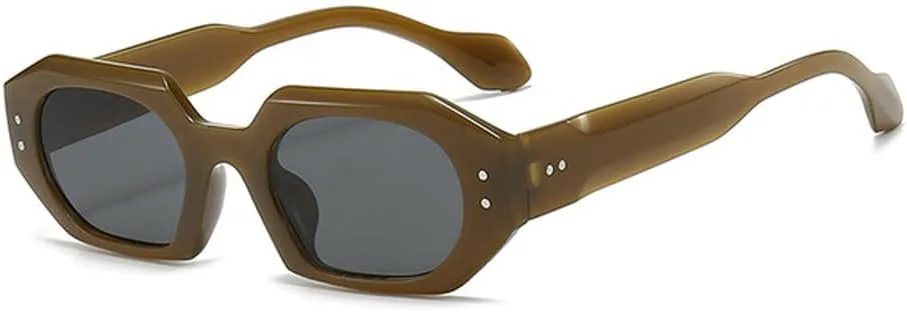 

Солнцезащитные очки прямоугольной оправы для женщин и мужчин, многоугольные солнцезащитные очки в винтажном стиле для мужчин и женщин, SUN3204 Generic, 5