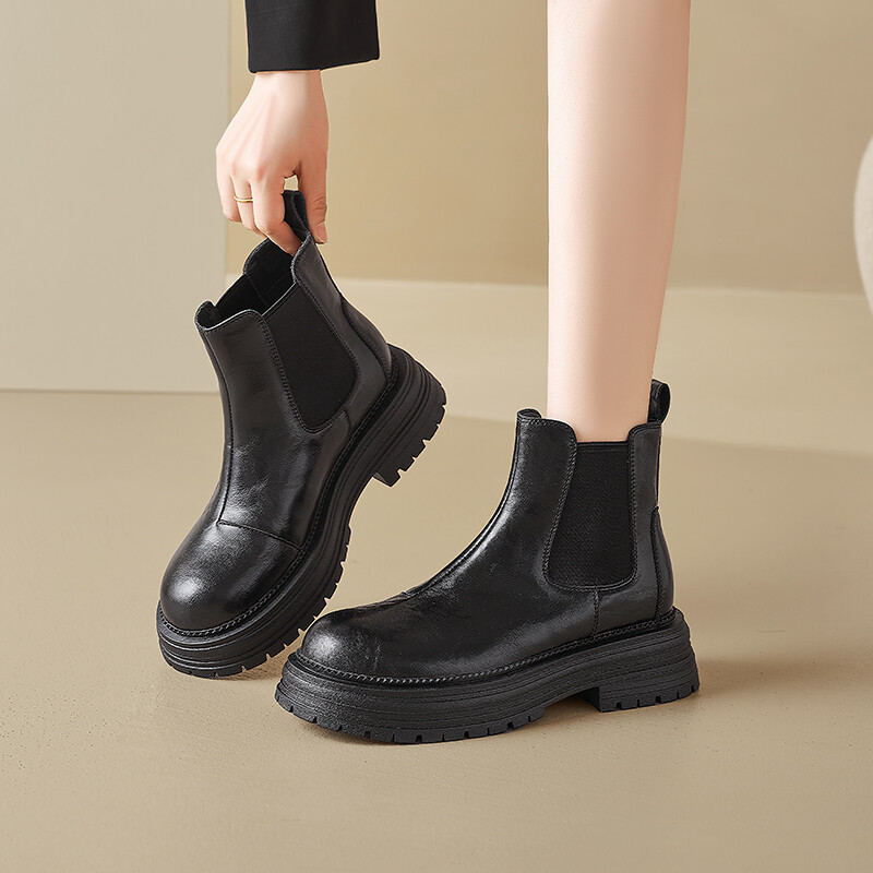 Ботинки женские Agsdon на толстой подошве, черный — фото 3