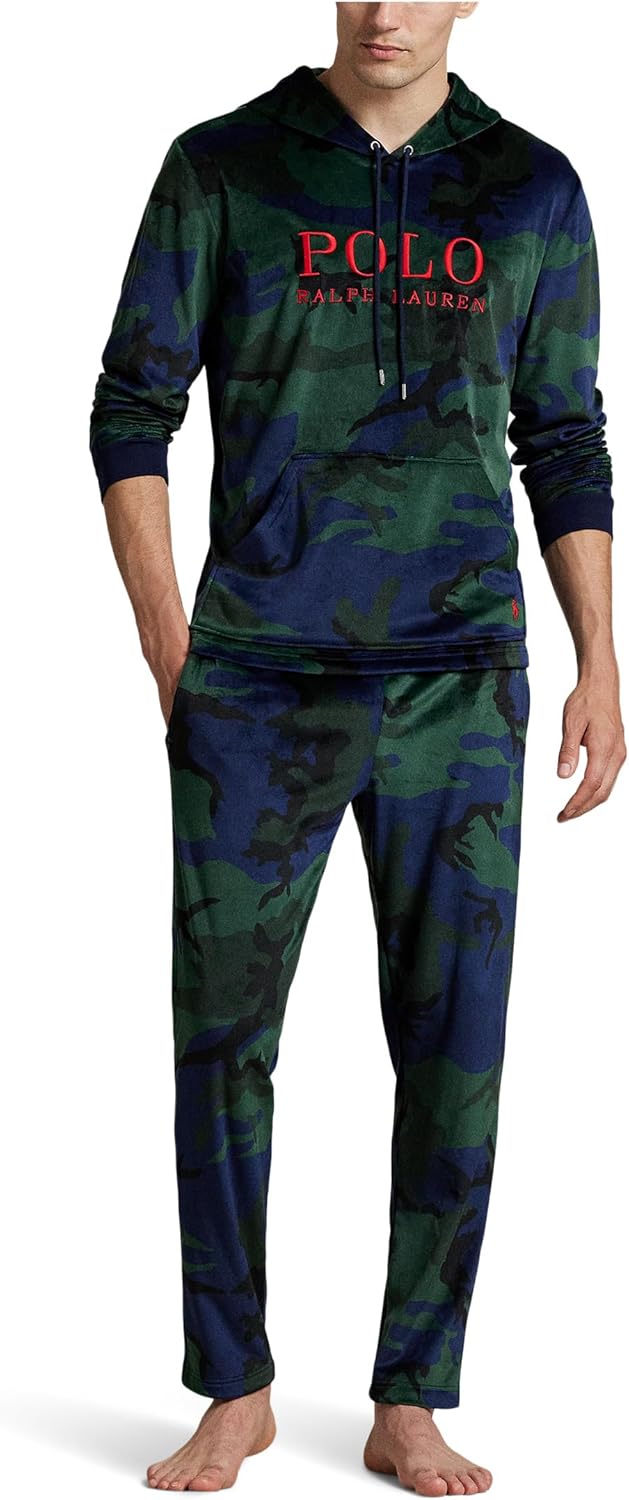 POLO RALPH LAUREN мужские пижамные брюки Slim из плюшевого велюра, Camo — фото 3