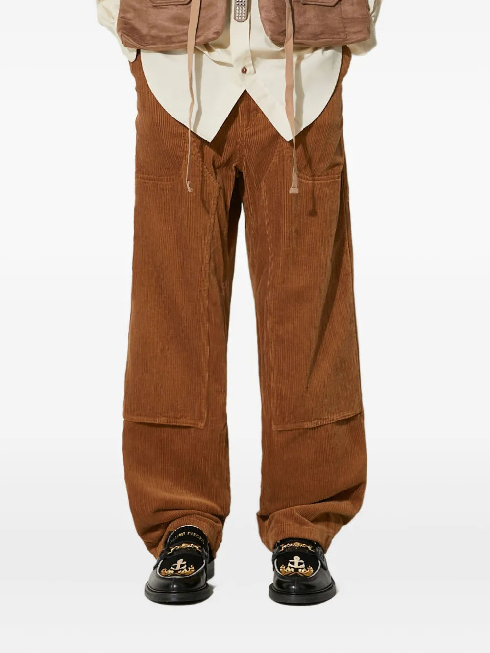 

Брюки с вельветовыми вставками Engineered Garments, коричневый