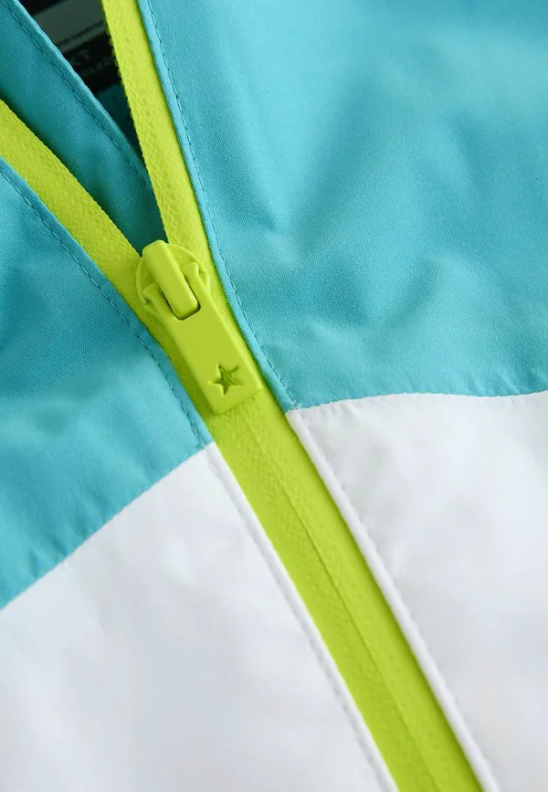 Водонепроницаемая куртка-дождевик стандартного кроя Next, Green Colour Block — фото 2