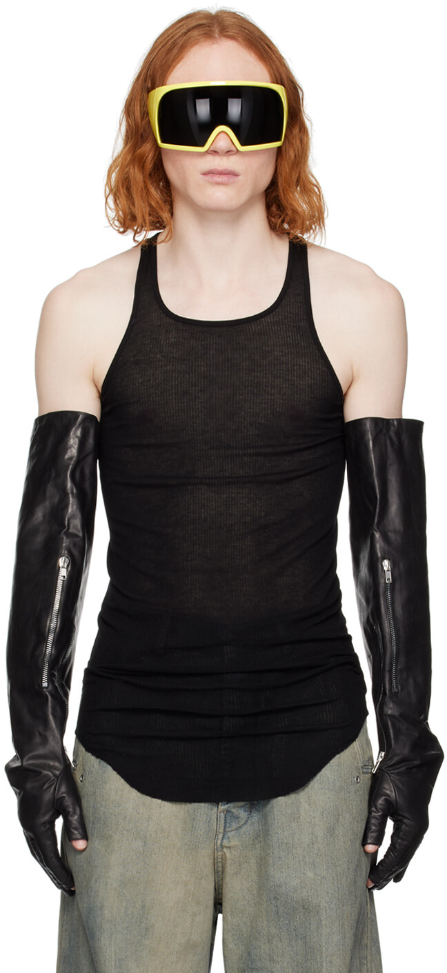 

Черная базовая майка в рубчик Rick Owens, цвет Black