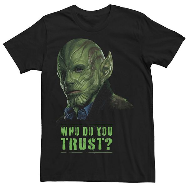 

Футболка с принтом Marvel Secret Invasion Skrull Talos Who Do You Trust Licensed Character