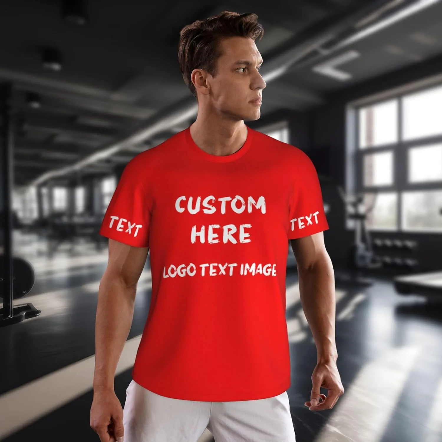 Футболка мужская Custom с принтом спереди и сзади — фото 4