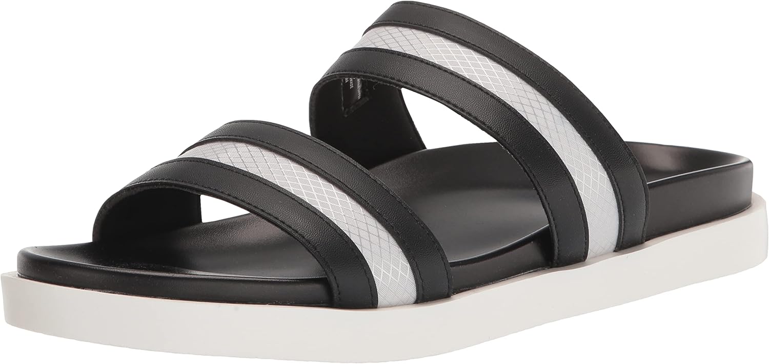 

Мужские шлепанцы STACY ADAMS Metro с двойным ремешком, плоская подошва, белый/черный