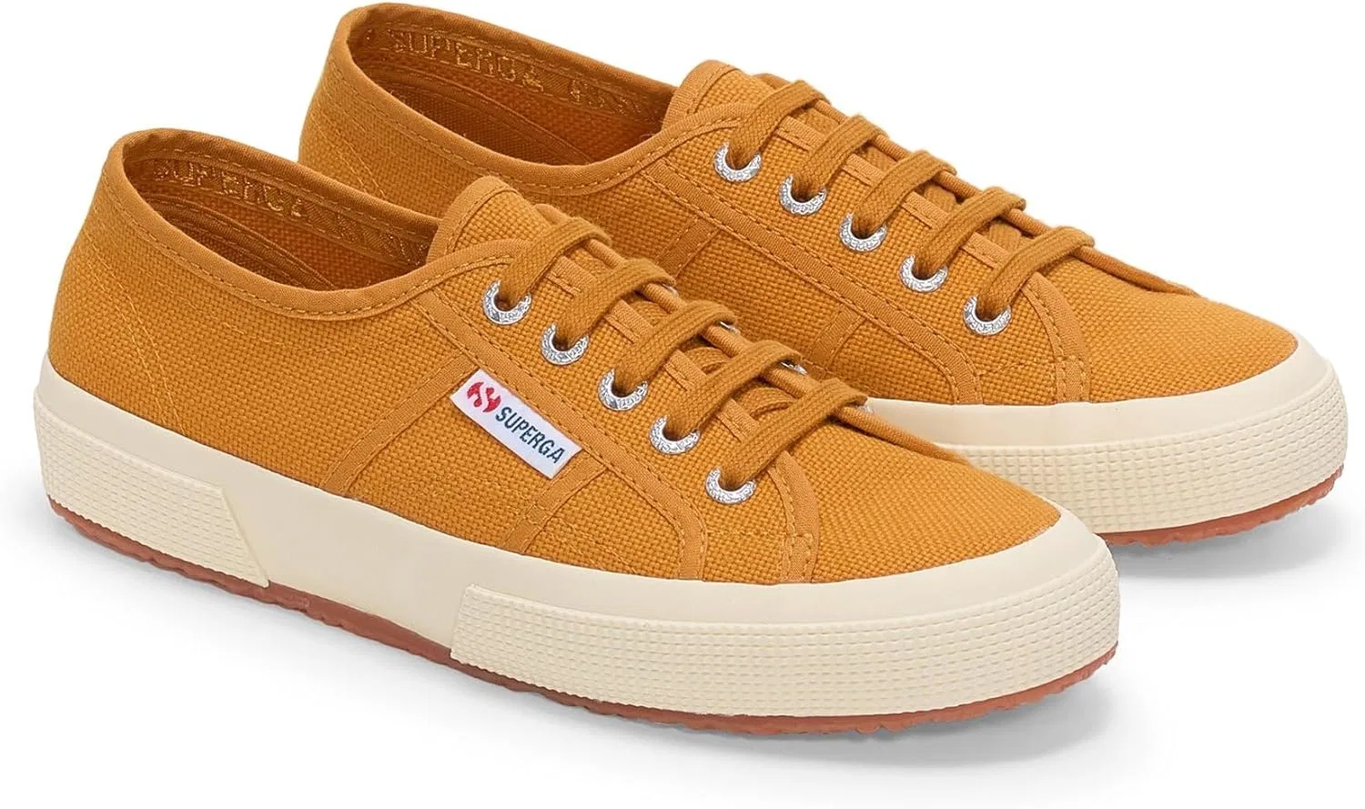 Детские кроссовки Superga Unisex 2750-jcot Classic для юных спортсменов, Dark Ochre Brown Off White — фото 2