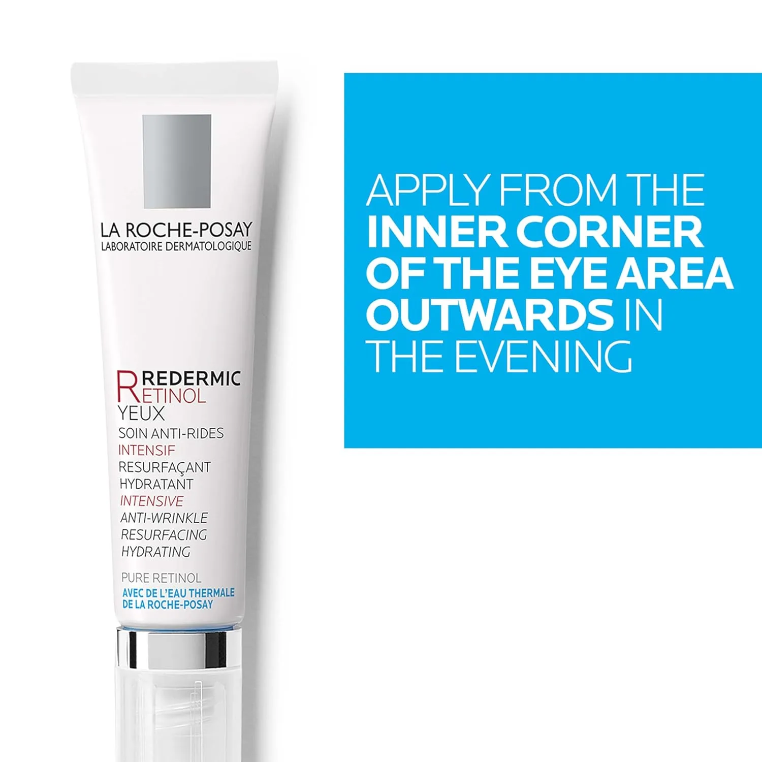 Крем для глаз La Roche-Posay Redermic R Eyes с ретинолом, антивозрастной крем для уменьшения морщин и темных кругов под глазами с чистым ретинолом и кофеином, 140 мл (1 упаковка). — фото 4