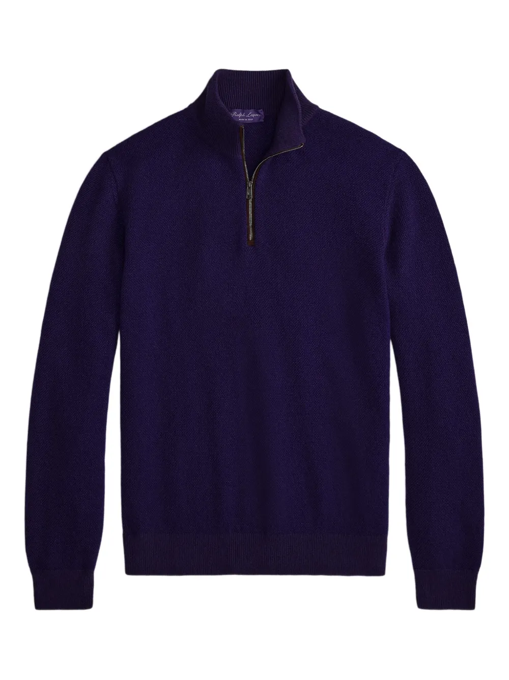 

Кашемировый свитер с воротником на молнии Ralph Lauren Purple Label, синий