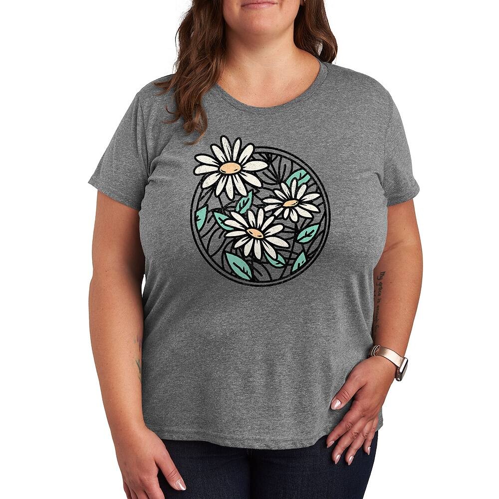 

Футболка с круглым рисунком Plus Wildflower Licensed Character, цвет Heather Gray
