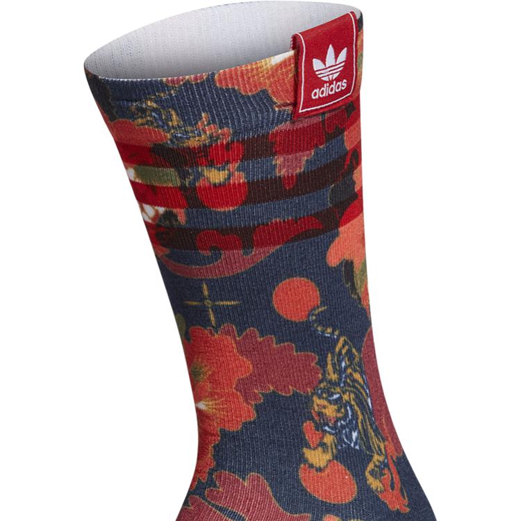 Унисекс высокие носки Adidas Originals, красный черный — фото 2