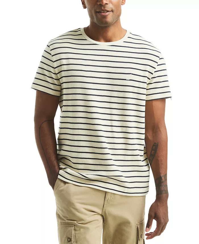 

Мужская футболка Navigator в полоску с круглым вырезом Nautica, загар/бежевый