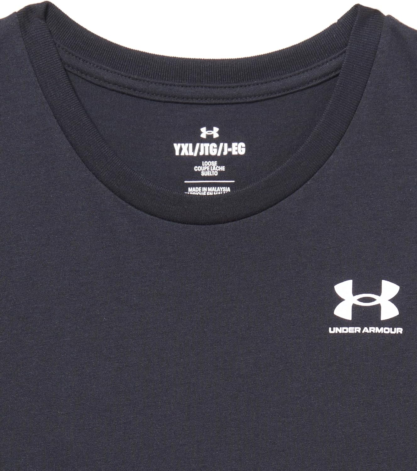 Футболка с коротким рукавом с логотипом Rival от Under Armour для девочек, (001) Black/White — фото 2