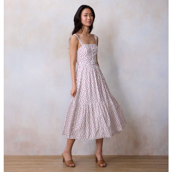 

Женское платье миди с ярусами для пикника Lc Lauren Conrad, цвет white cheery dot