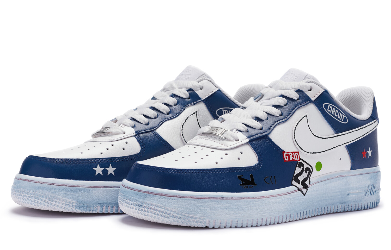 

Кроссовки Nike Air Force 1 Skateboard Shoes Men Low-Top Blue White