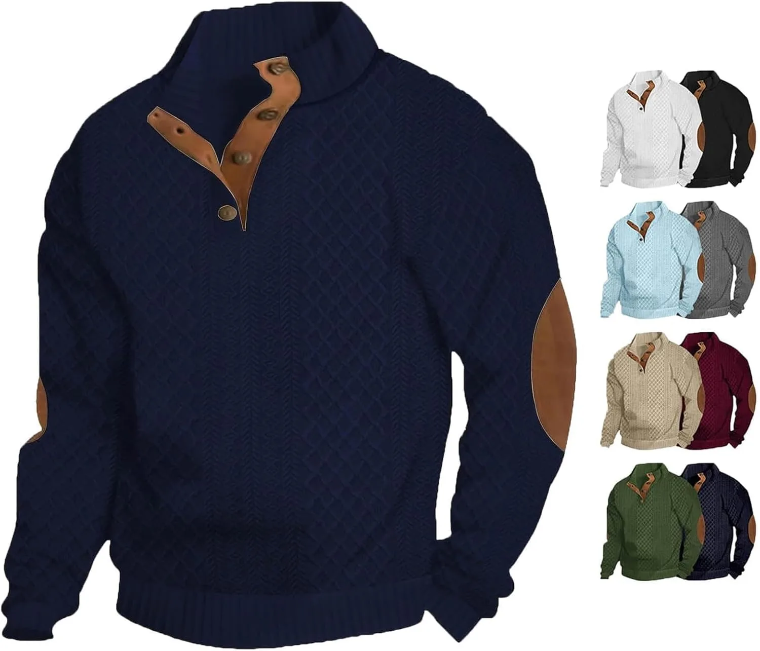 

Мужской длинный свитер из кашемира для спорта и отдыха, Casual Stand, 1/4 молния