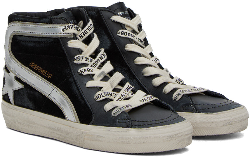Эксклюзивные черные кроссовки Slide от SSENSE Golden Goose — фото 4