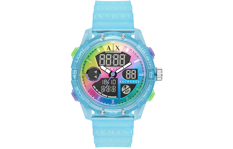 

ARMANI EXCHANGE Часы AE Wrist Watch Electronic Movement Silicone Strap Multicolor Watch Dial Men's Watch