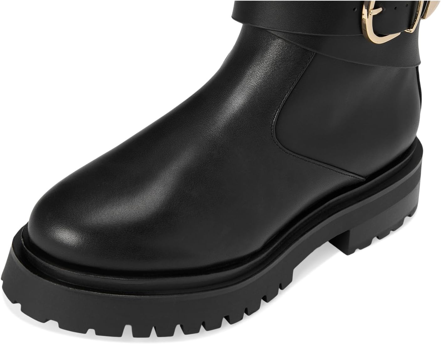 Женские ботинки Steve Madden Lonny кожаные с декоративным ремешком, черный — фото 2