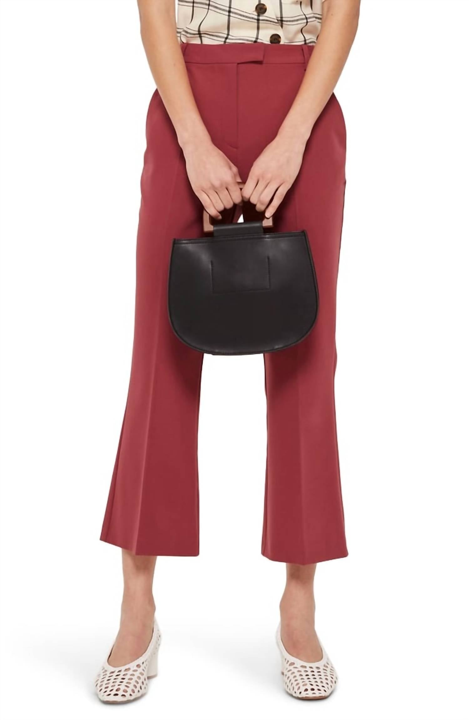 

Узкие укороченные брюки Kick Flare коричневого цвета Topshop