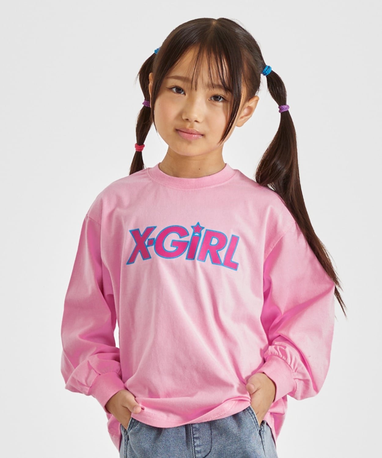 Футболка с длинными рукавами с логотипом X-girl X-girl Stages, Pink