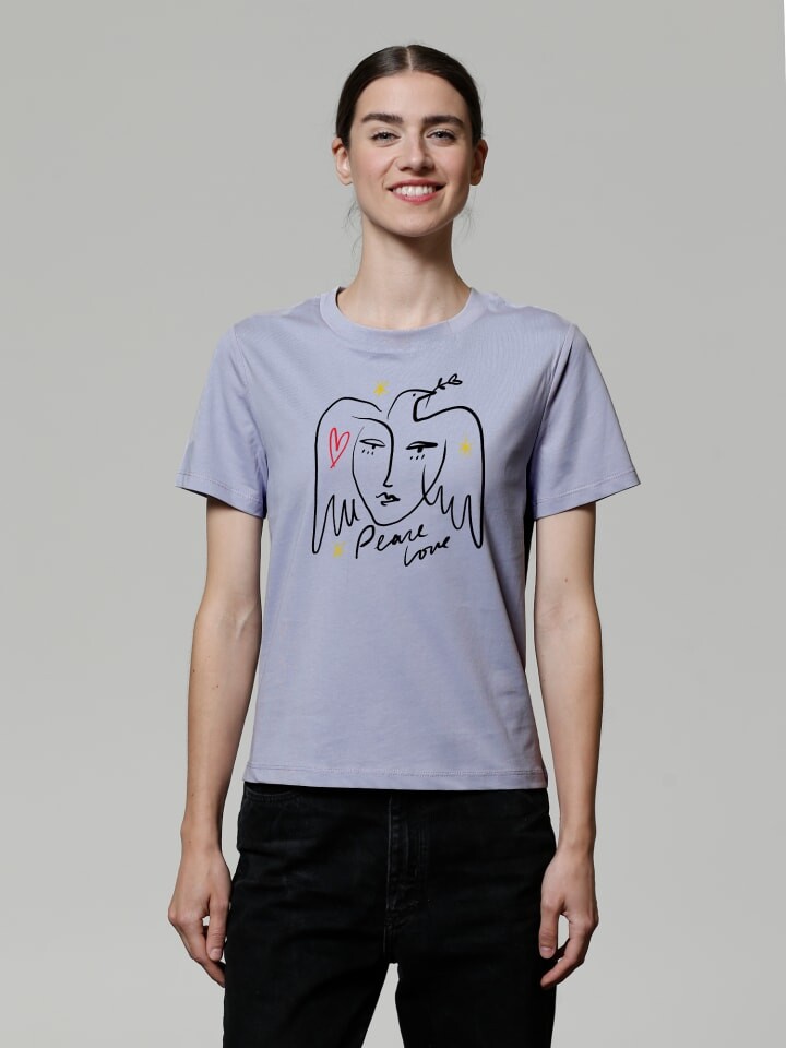 

Футболка wat Apparel T-Shirt Peace Love, цвет Lavender