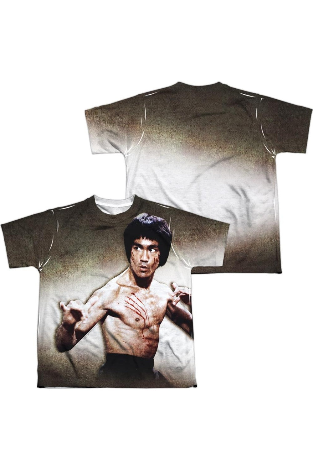 

Футболка с царапинами Bruce Lee, детская, короткий рукав, полиэстер Gildan, белый