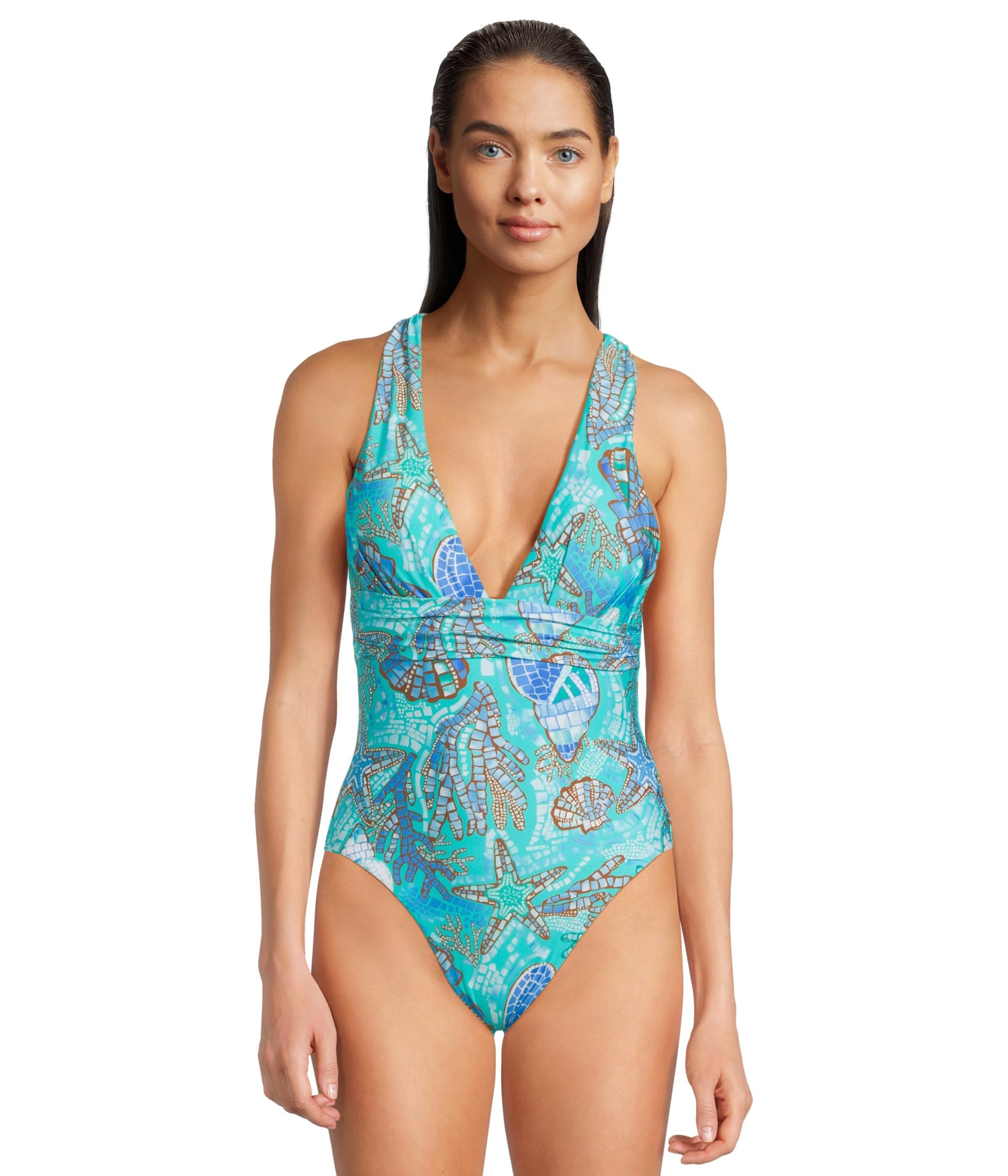 

Купальник Seafolly La Mer Cross Back One-Piece, цвет Aquatic Blue
