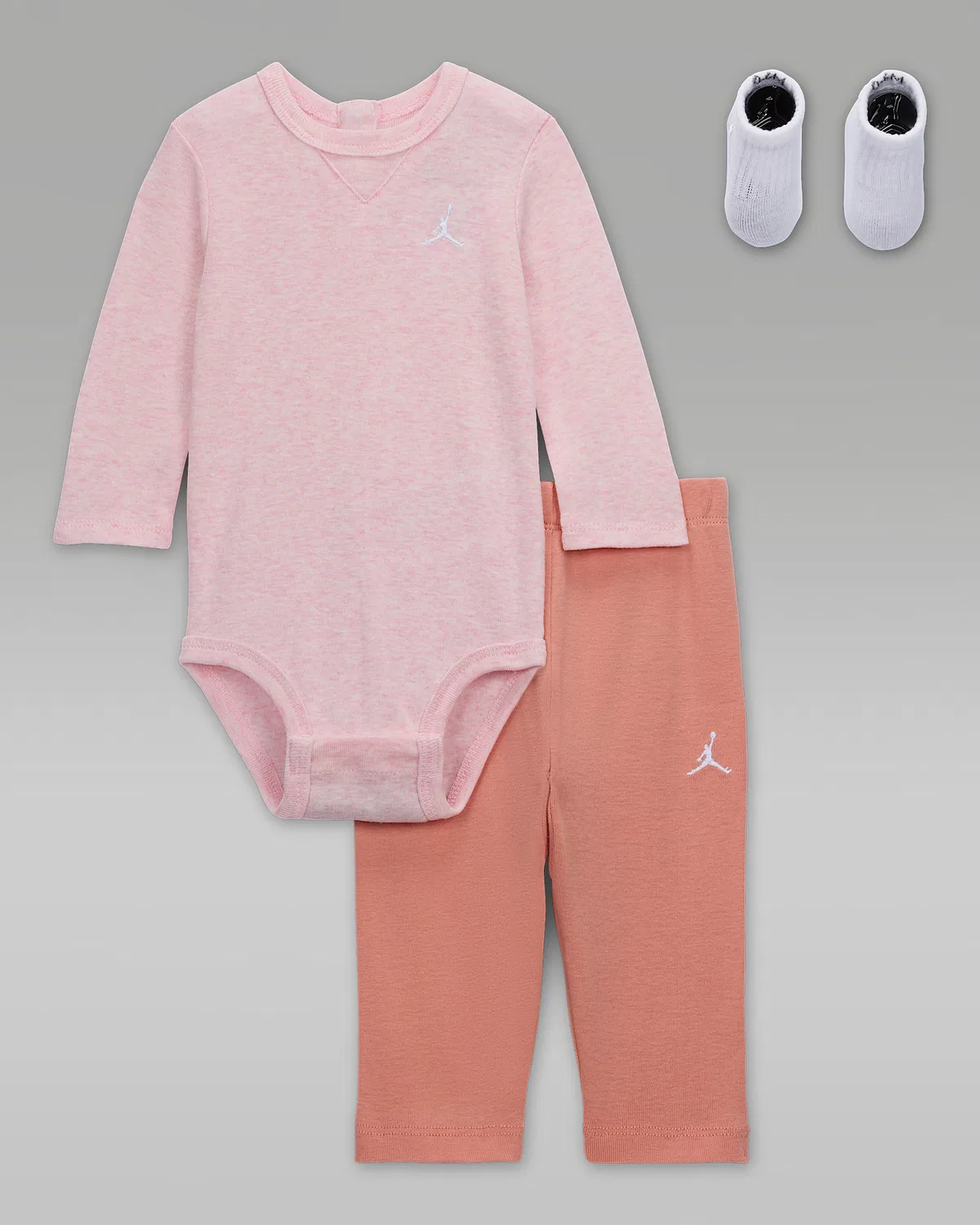 Jordan Baby Essentials Длинный рукав Боди в коробке, Light Madder Root