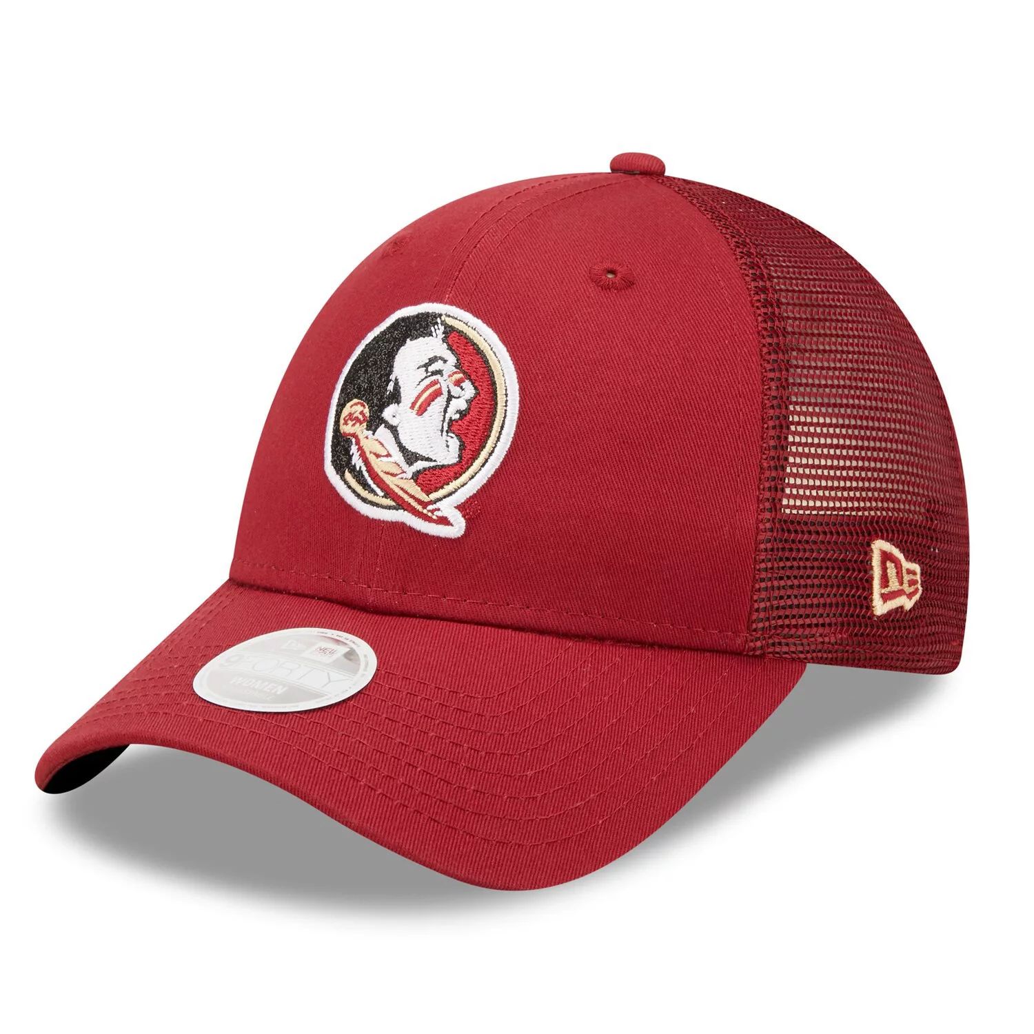 

Женская кепка New Era Garnet Florida State Seminoles 9FORTY с логотипом Spark Trucker Snapback New Era