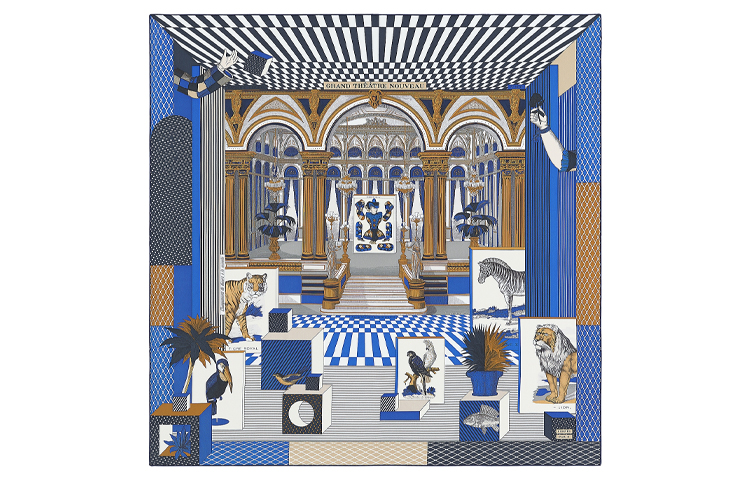 

HERMES Шёлковый шарф, Royal Blue