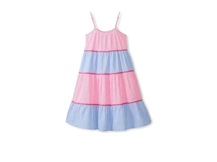 Платье миди на бретелях Mixed Seersucker Strappy Midi Hatley Kids, Strawberry Moon