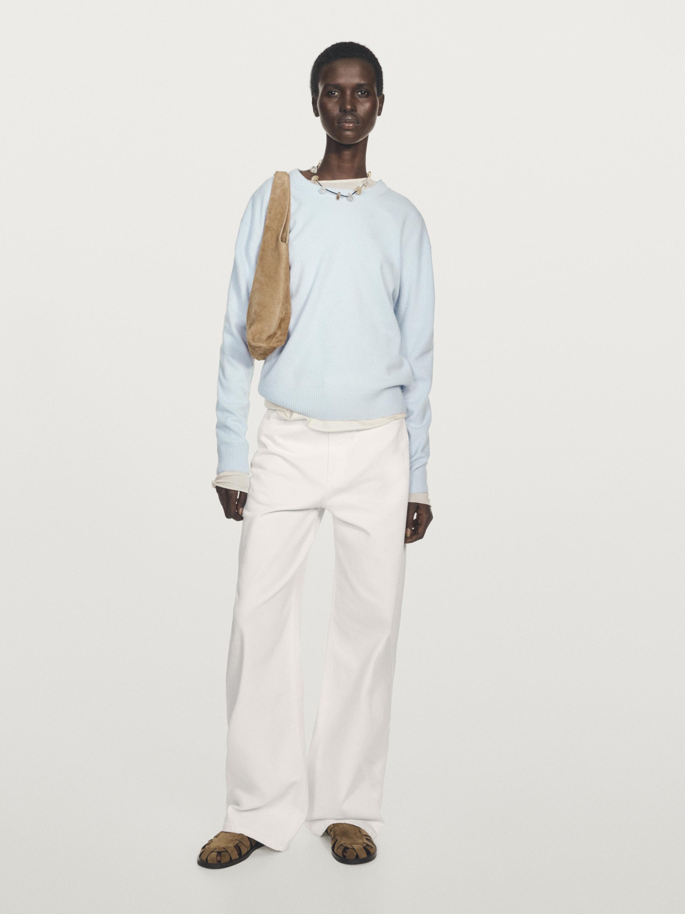 

Свитер с круглым вырезом из 100% кашемира Massimo Dutti, Sky Blue